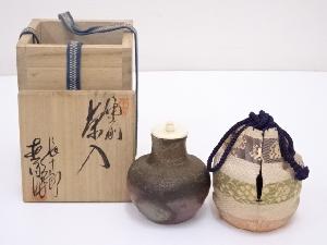 備前焼　木村長十郎友敬造　茶入　□z